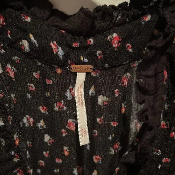 Free People Maxi Bohemian Black Floral Dresss - xs ($140) - Picture 5 of 8